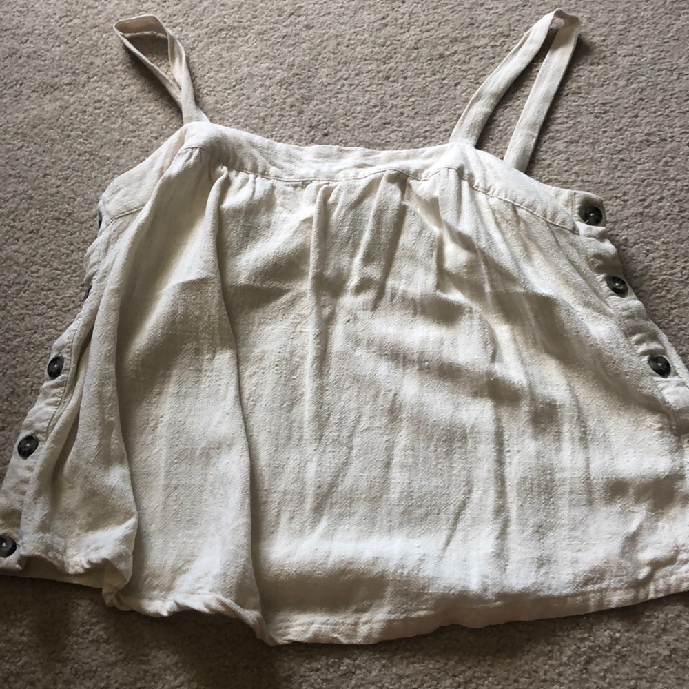 White Button on side blouse